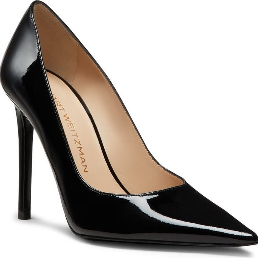 Stuart Weitzman Glossy Black Stiletto Heels